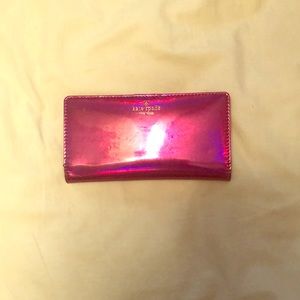 Used metallic pink Kate spade wallet